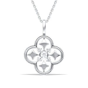 Chic Clover-Shaped Lab grown diamond pendant