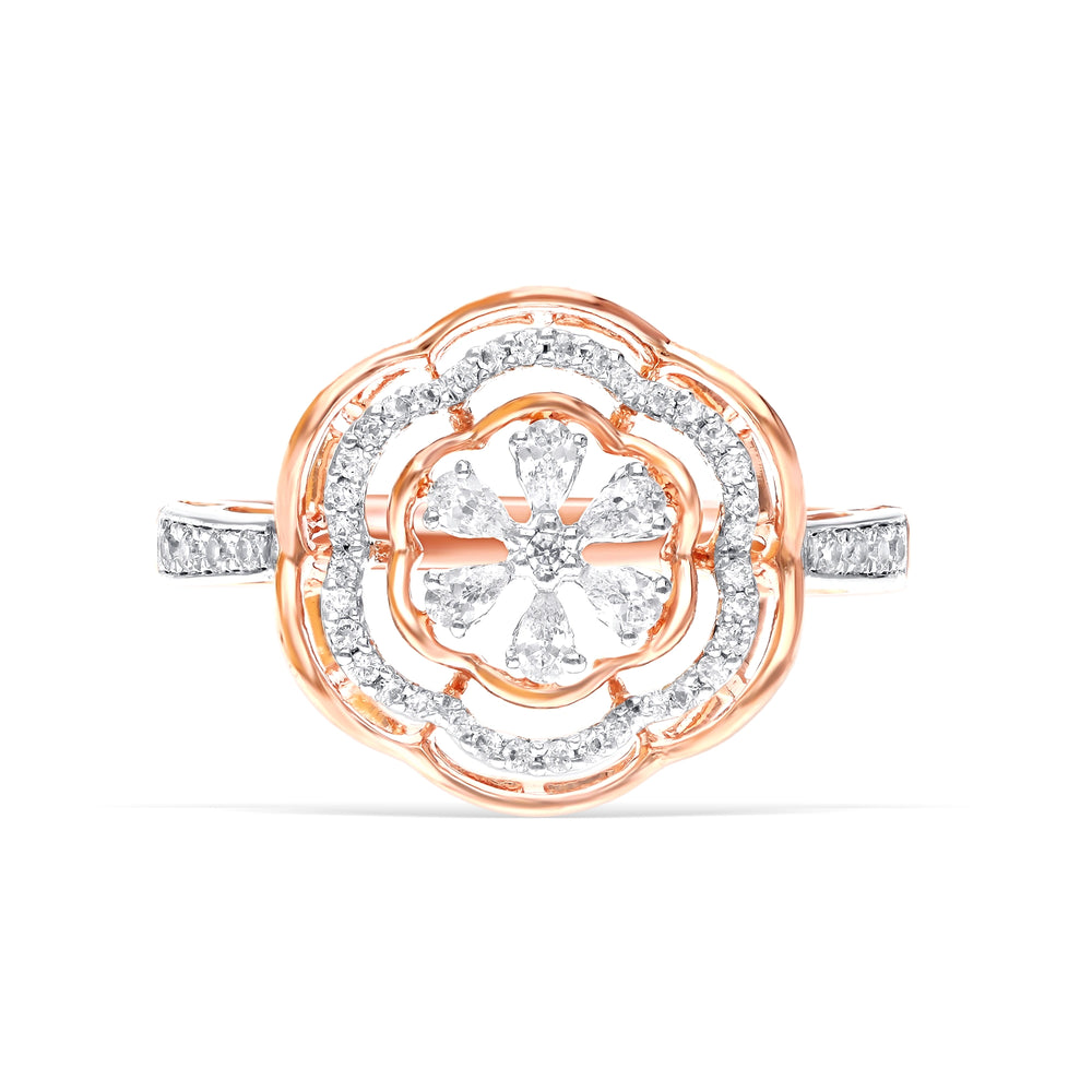 Graceful Swirl Floral Ring
