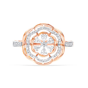 Graceful Swirl Floral Ring