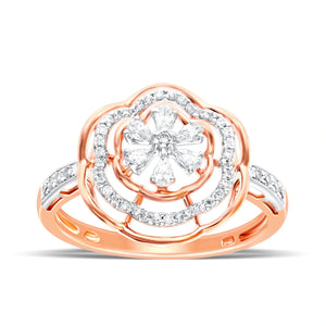 Graceful Swirl Floral Ring