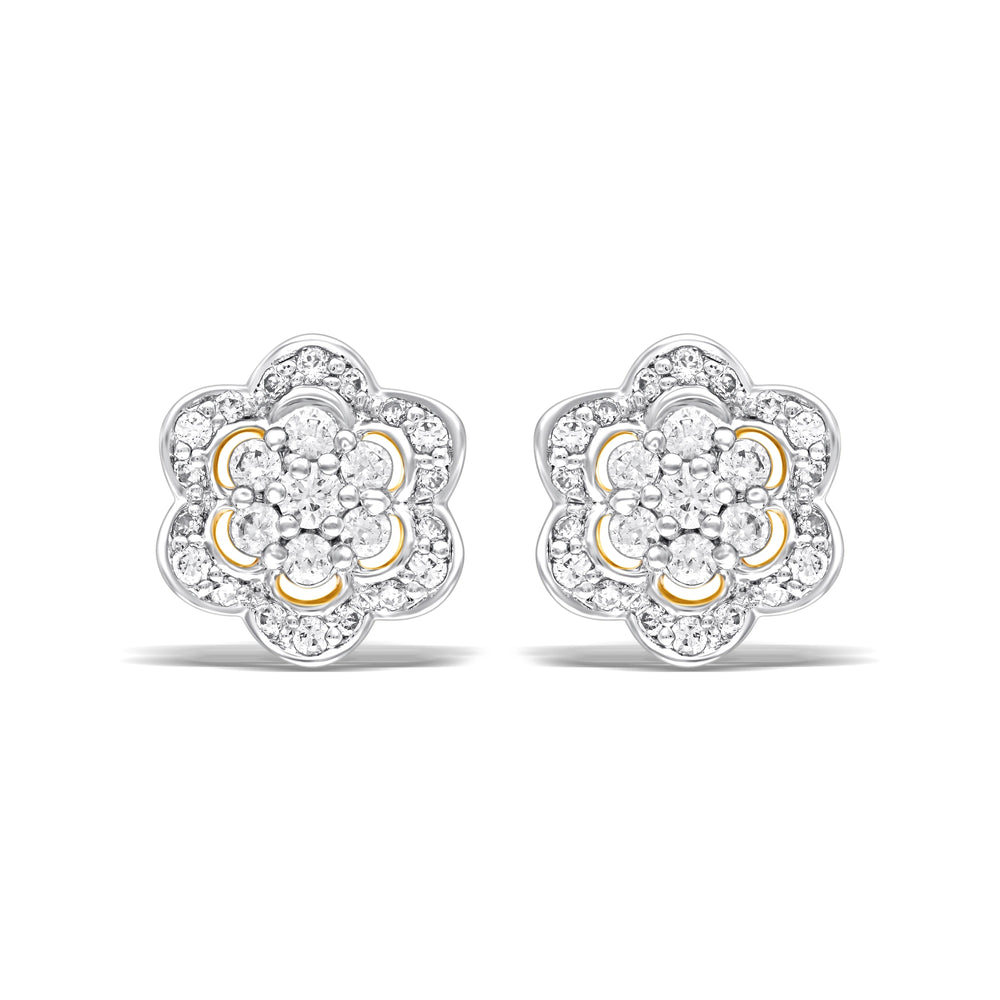 Petal Glow silver studs
