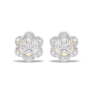 Petal Glow silver studs