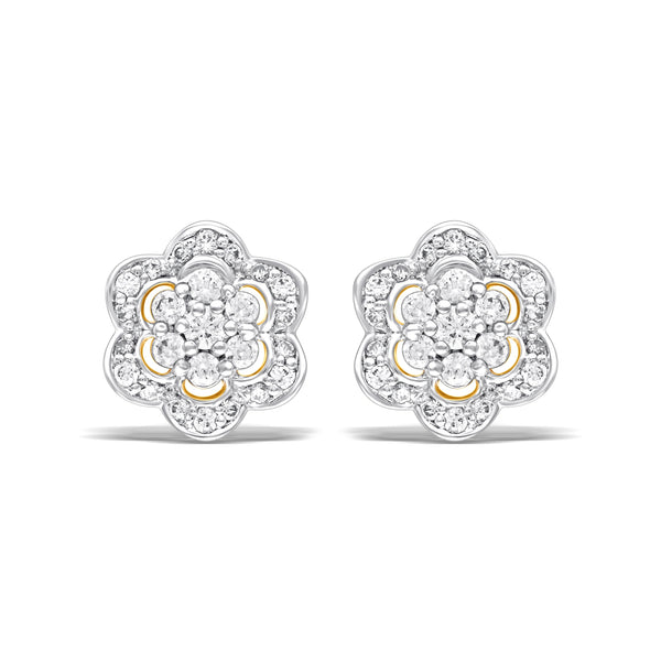 Petal Glow silver studs