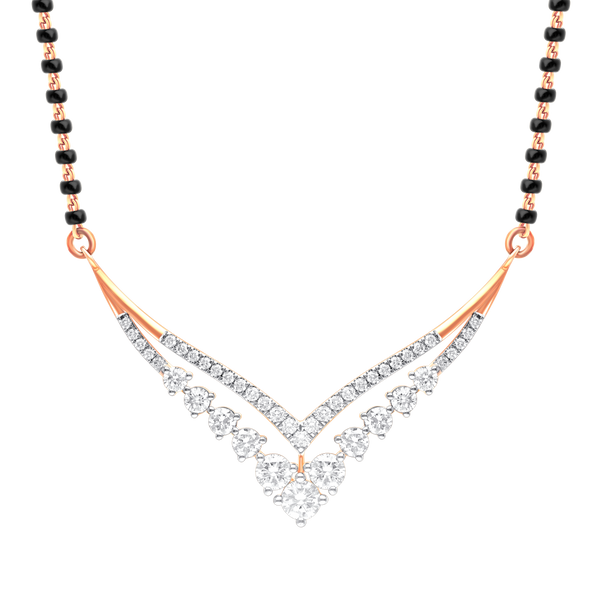 V-Shaped Lab-Grown Diamond Gold Mangalsutra – Modern Daily Wear Design