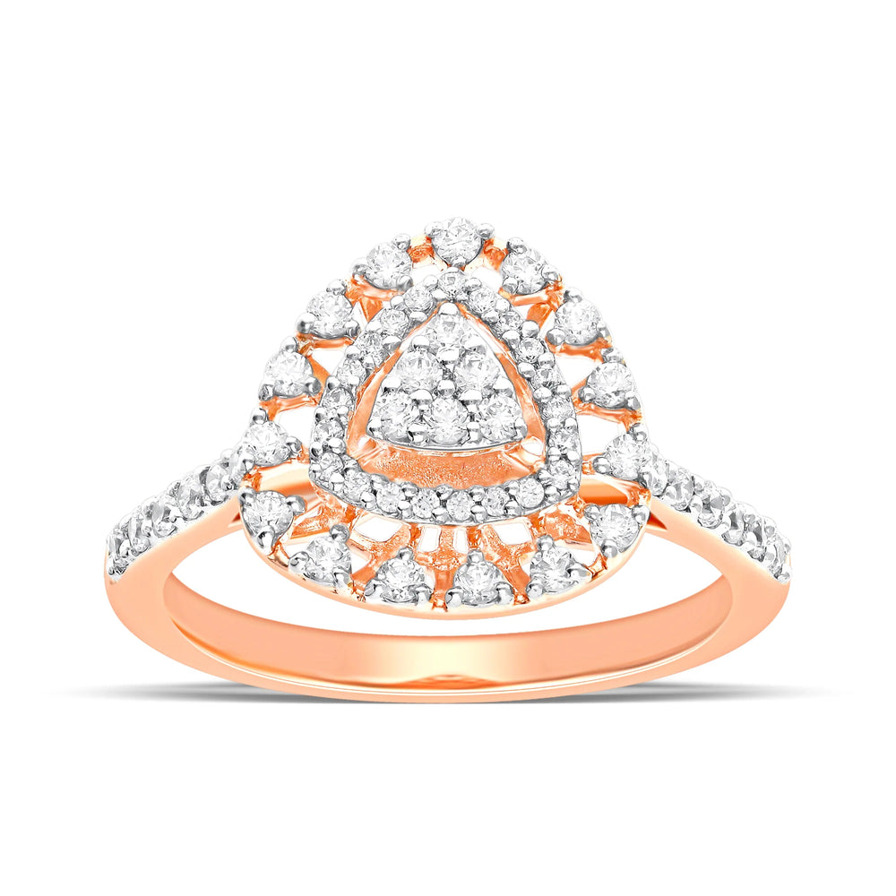 Glamorous Teardrop Cluster Silver Ring