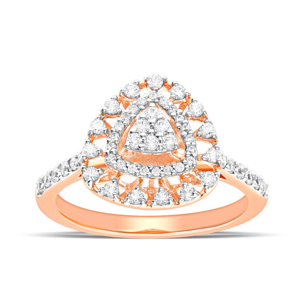 Glamorous Teardrop Cluster Silver Ring
