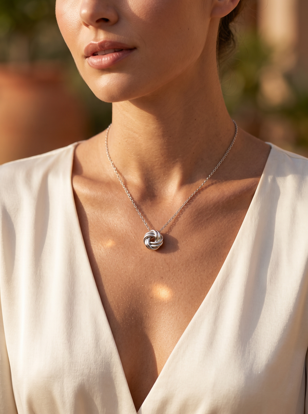 925 Sterling Silver Infinity Knot Chain Pendant