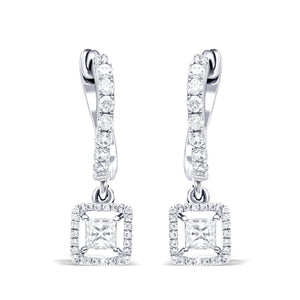 Stunning Square Dangle Hoop Earrings