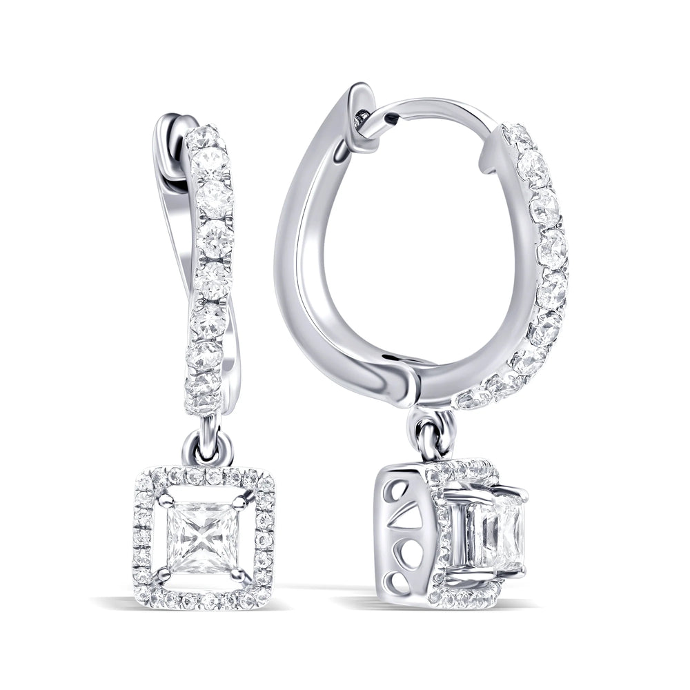 Stunning Square Dangle Hoop Earrings
