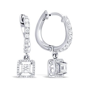 Stunning Square Dangle Hoop Earrings
