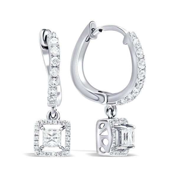 Stunning Square Dangle Hoop Earrings