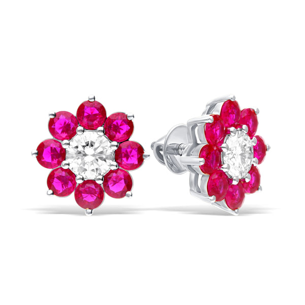 Ruby Bloom Lab-Grown Diamond Earrings