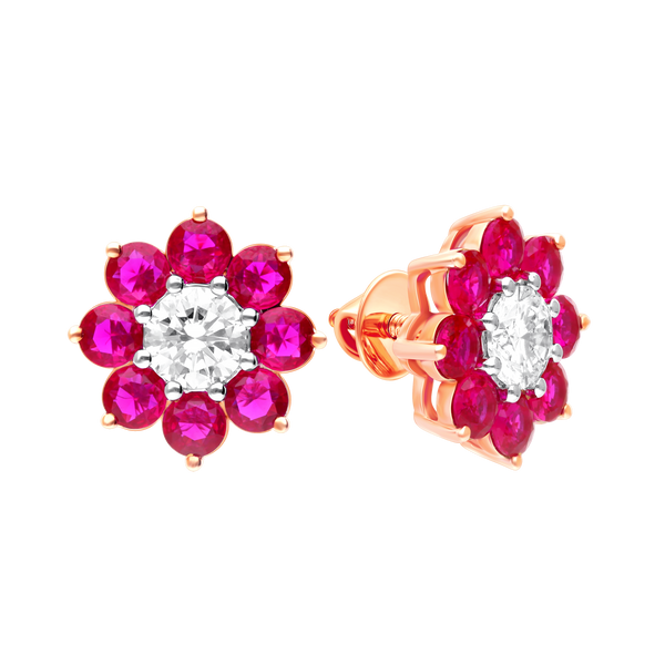 Ruby Bloom Lab-Grown Diamond Earrings