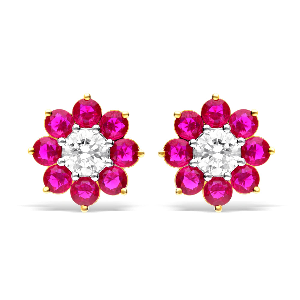 Ruby Bloom Lab-Grown Diamond Earrings