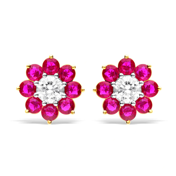 Ruby Bloom Lab-Grown Diamond Earrings