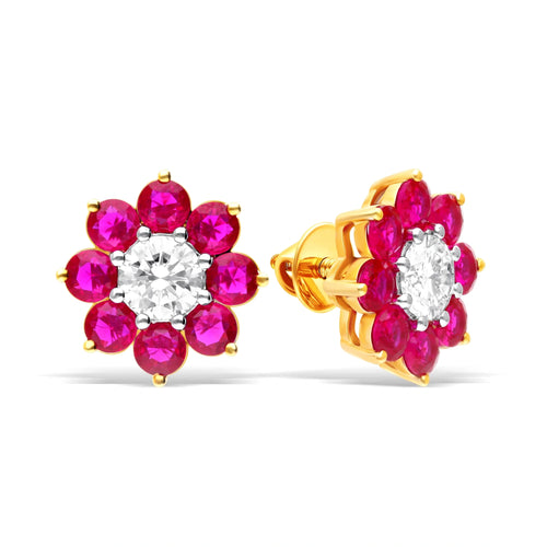 Ruby Bloom Lab-Grown Diamond Earrings