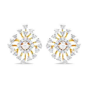 Golden Starburst Diamond Earrings