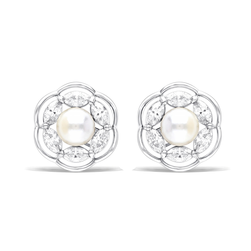 Timeless Pearl Blossom Studs