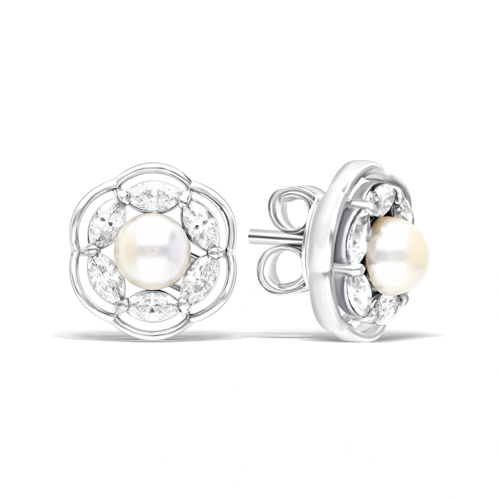 Timeless Pearl Blossom Studs