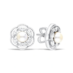Timeless Pearl Blossom Studs