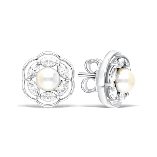 Timeless Pearl Blossom Studs
