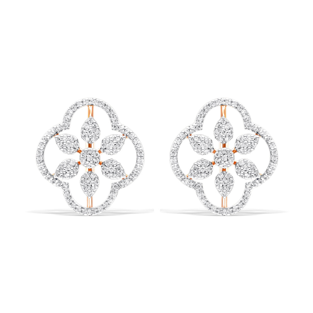 Graceful Flower Silver Earrings