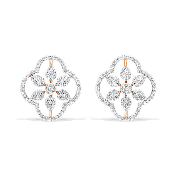 Graceful Flower Silver Earrings
