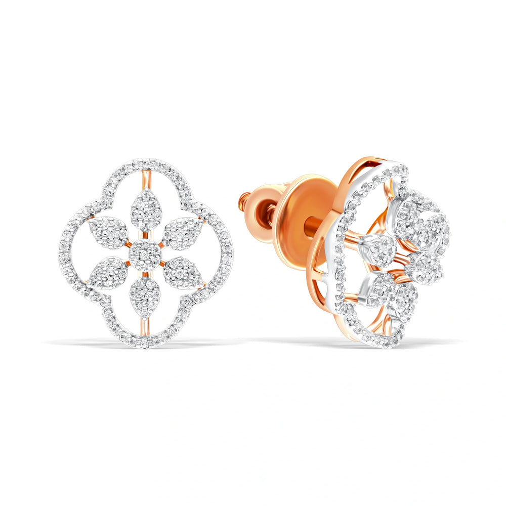 Graceful Flower Silver Earrings