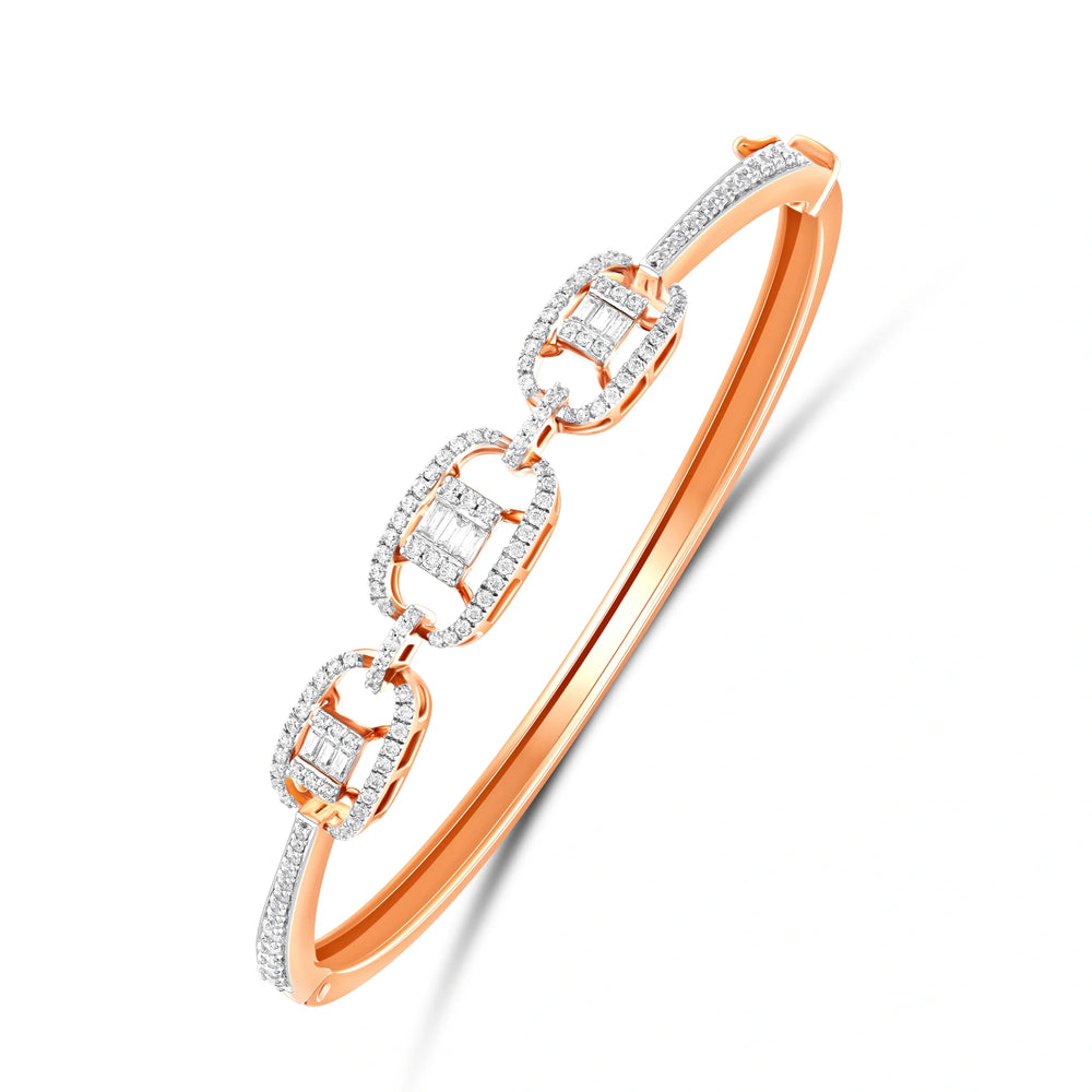 Linked Radiance silver bangle