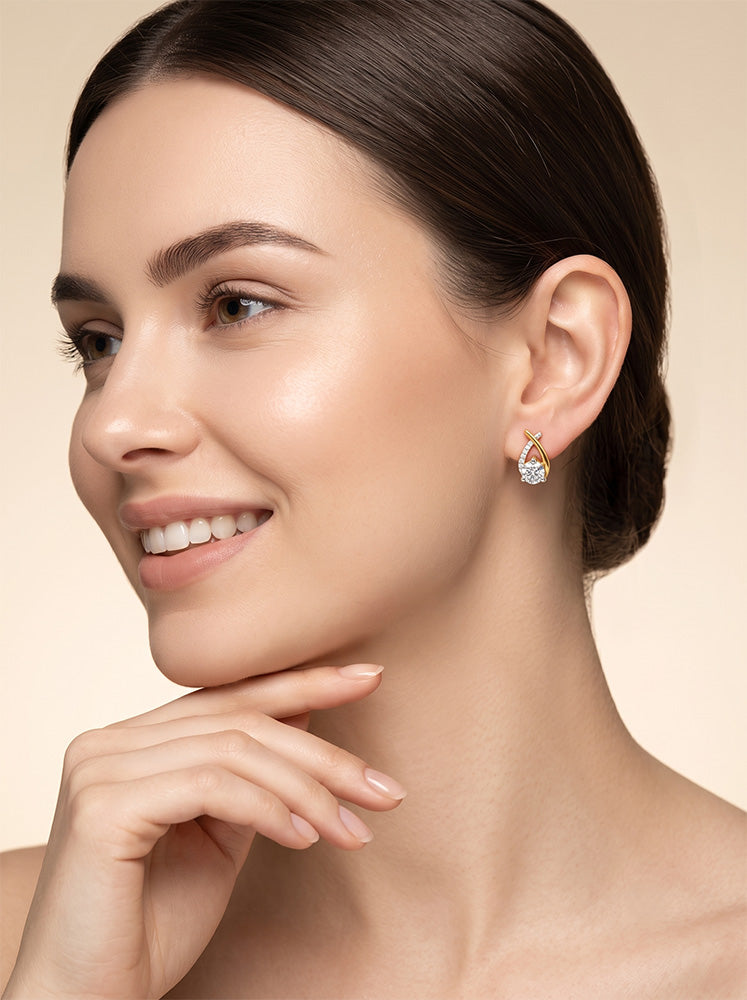 Criss-Cross Spark Lab-Grown Diamond Earrings