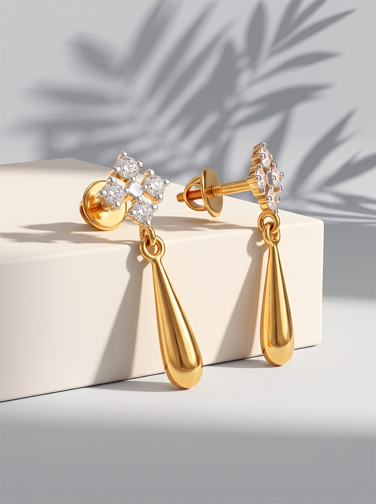 Twinkle Petal Gold Earrings