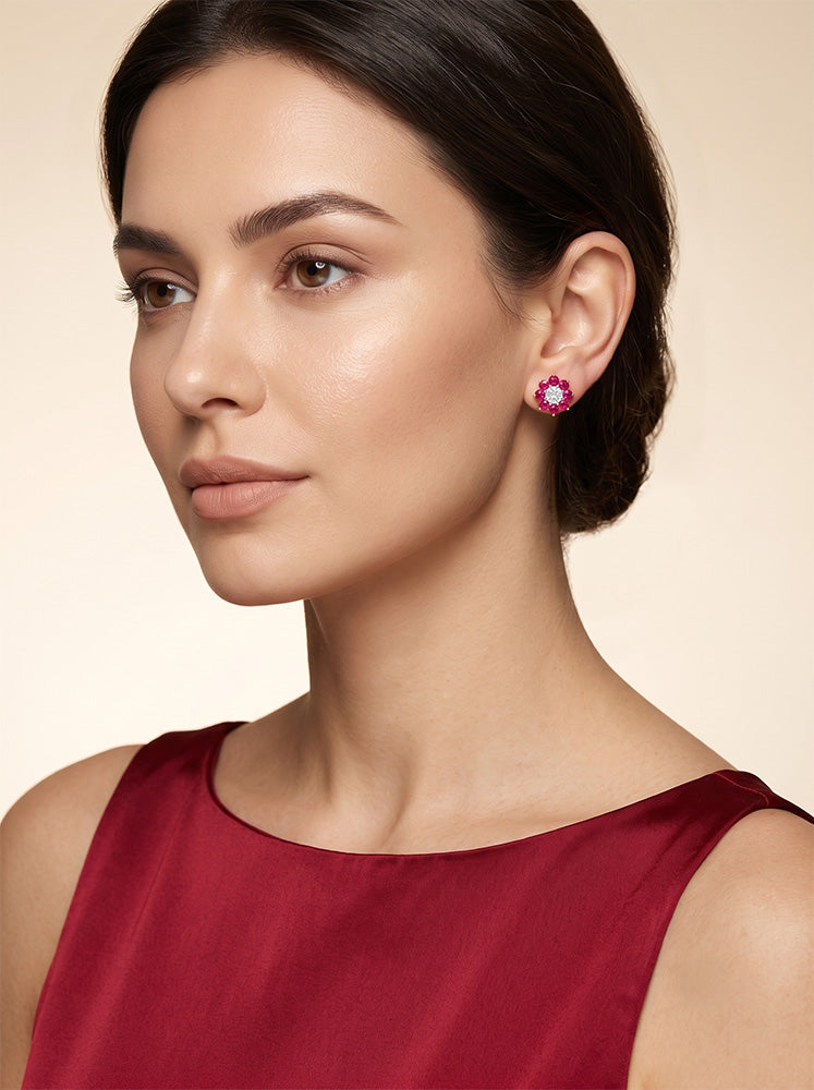 Ruby Bloom Lab-Grown Diamond Earrings