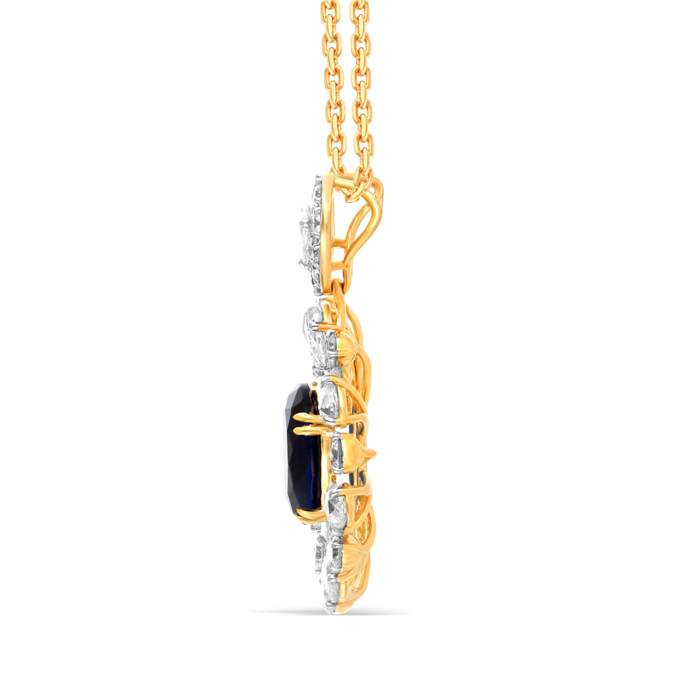 Stunning Rose-Cut Blue Gemstone Pendant