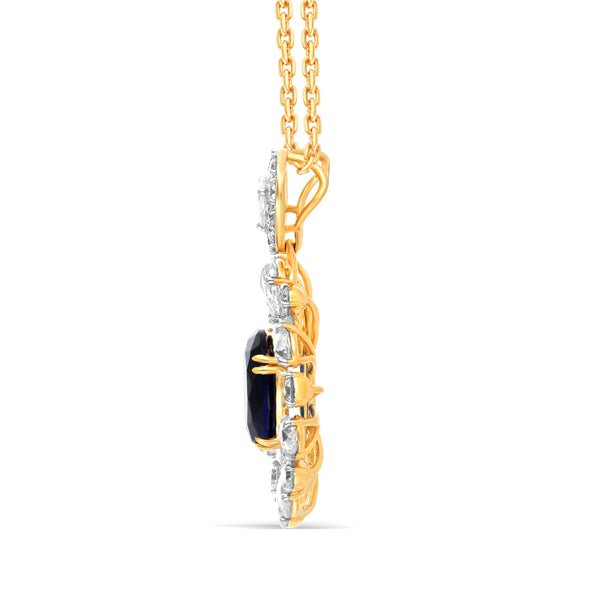 Stunning Rose-Cut Blue Gemstone Pendant