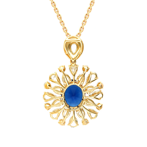 Stunning Rose-Cut Blue Gemstone Pendant
