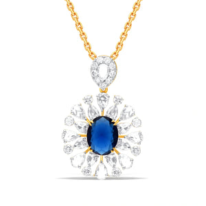 Stunning Rose-Cut Blue Gemstone Pendant