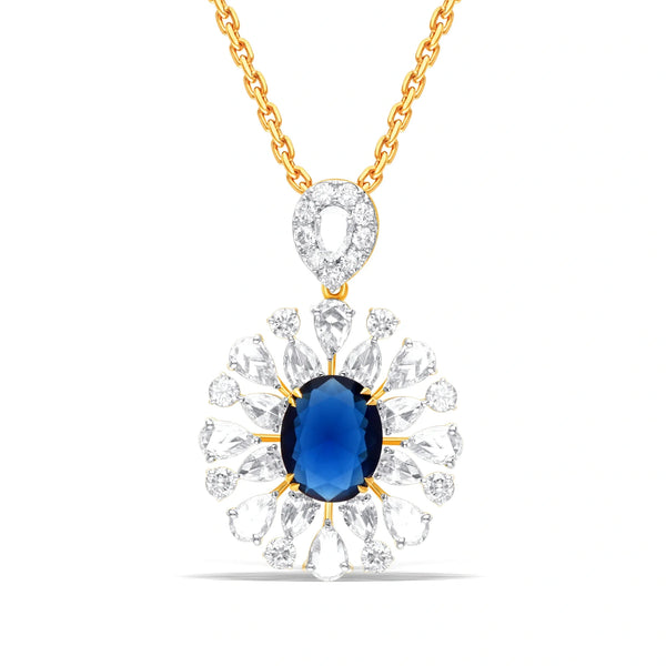 Stunning Rose-Cut Blue Gemstone Pendant