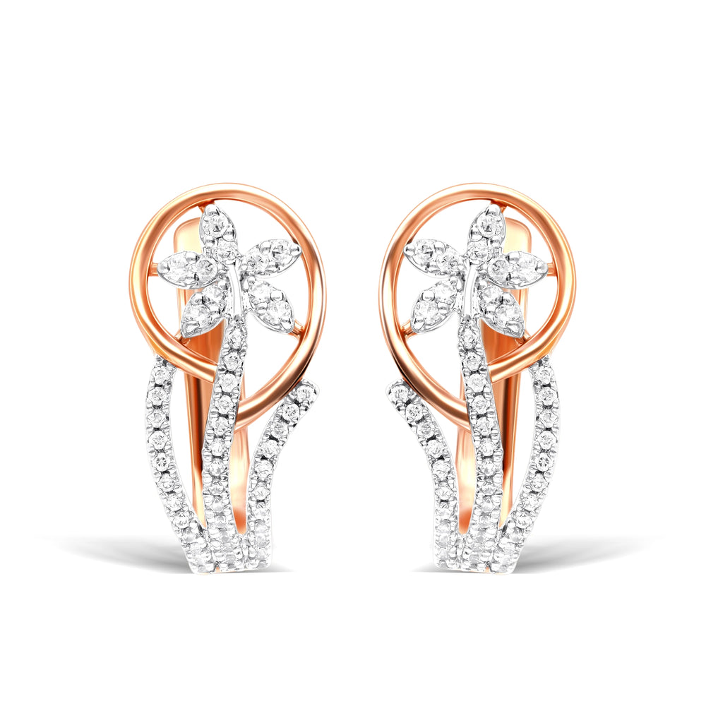 Delicate Floral Hoop Earrings