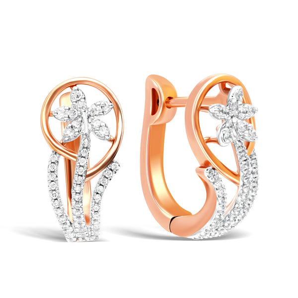 Delicate Floral Hoop Earrings
