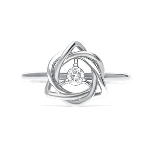 Elegant Lab-Grown Diamond Tri-Color Knot Ring