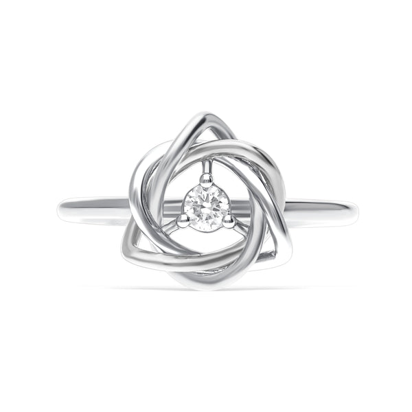 Elegant Lab-Grown Diamond Tri-Color Knot Ring