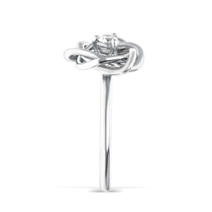 Elegant Lab-Grown Diamond Tri-Color Knot Ring