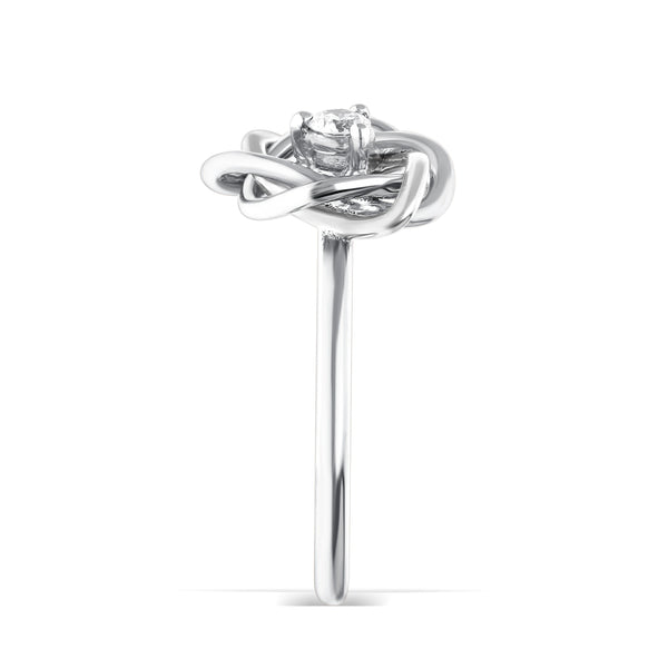Elegant Lab-Grown Diamond Tri-Color Knot Ring