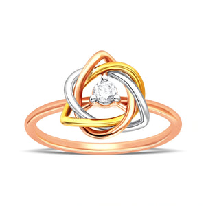 Elegant Lab-Grown Diamond Tri-Color Knot Ring
