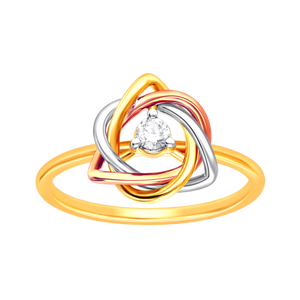 Elegant Lab-Grown Diamond Tri-Color Knot Ring