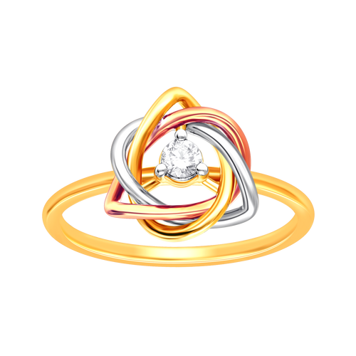 Elegant Lab-Grown Diamond Tri-Color Knot Ring