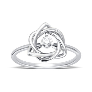 Elegant Lab-Grown Diamond Tri-Color Knot Ring