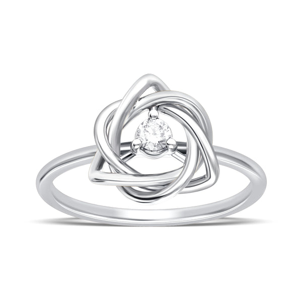 Elegant Lab-Grown Diamond Tri-Color Knot Ring