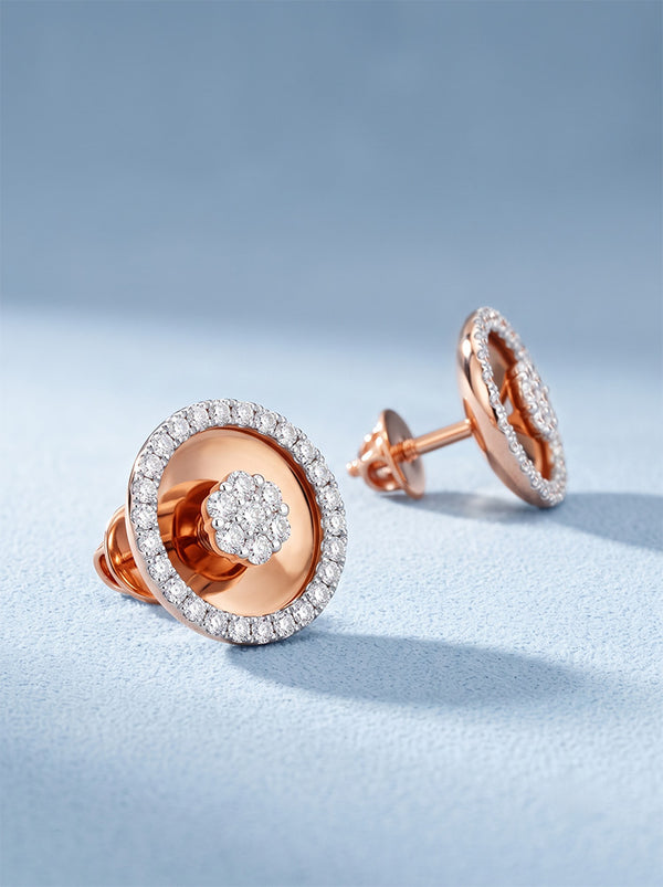 Elegant Lab-Grown Diamond Floral Earrings