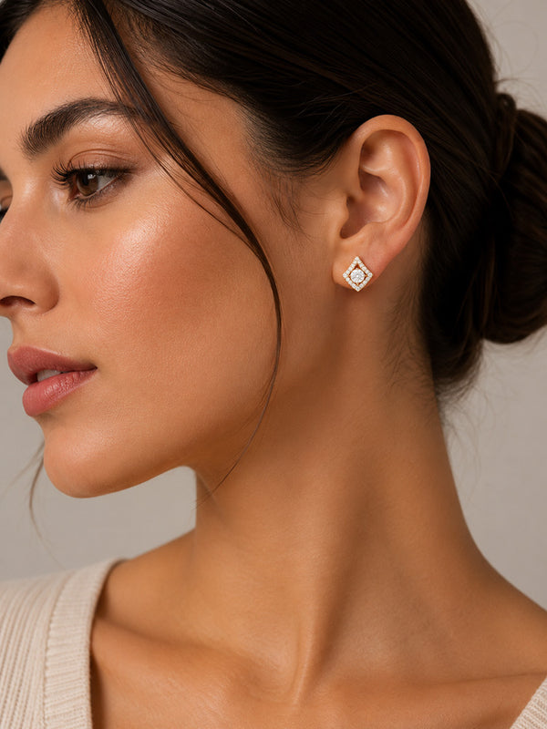 Elegant Lab-Grown Diamond Triangle Earrings